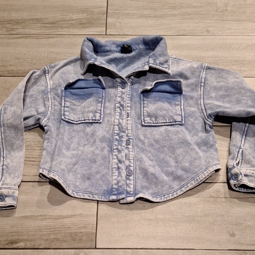 🦔Art Class Kids Sweatshirt Jacket in Washed Blue🐧